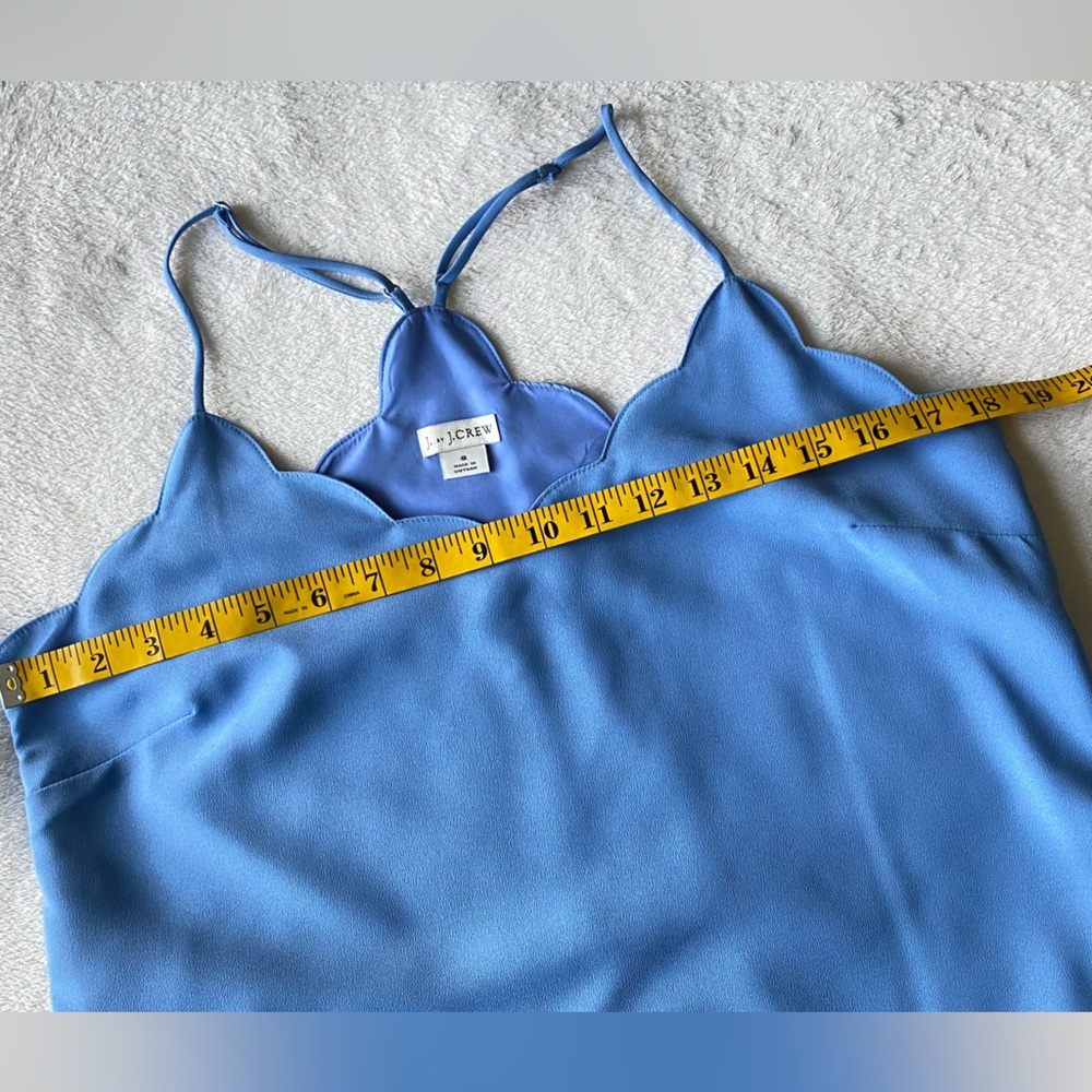 J CREW Scalloped Cami Top - blue sz 8 - Picture 12 of 14